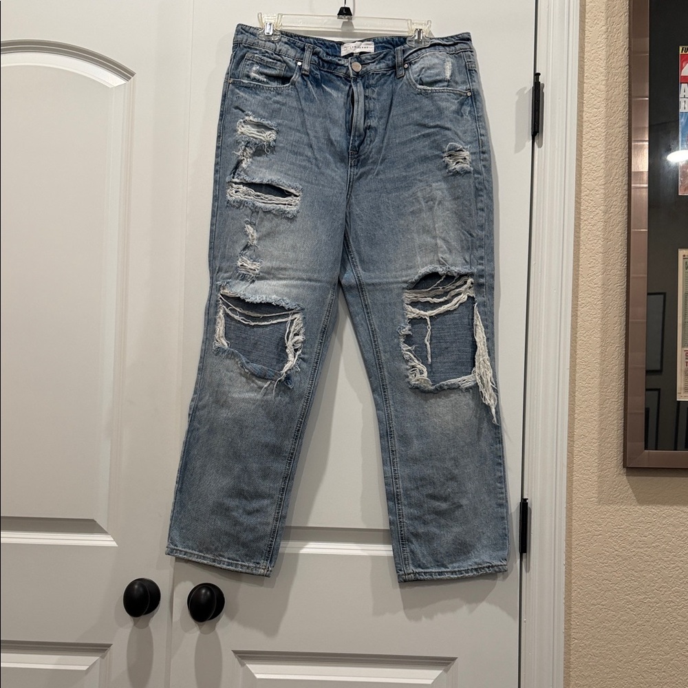 Distressed Blue Boyfriend Jeans